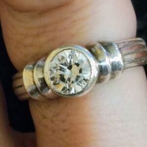 Silver Cubic Zirconia s7 Solitaire ring